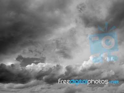 Sky With Storm Dark Clounds Stock Photo