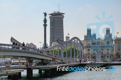 Skyline In Barcelona Stock Photo