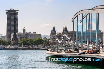 Skyline In Barcelona Stock Photo