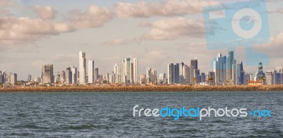 Skyline Of High Rise Buildings In Panama City, Panama Stock Photo