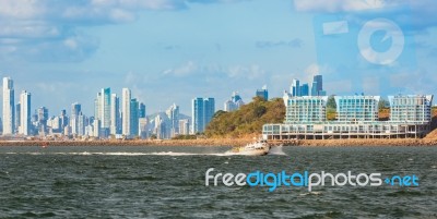 Skyline Of High Rise Buildings In Panama City, Panama Stock Photo