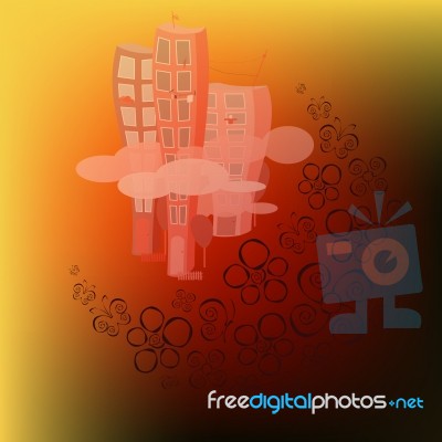 Skyscraper with abstract background Stock Image