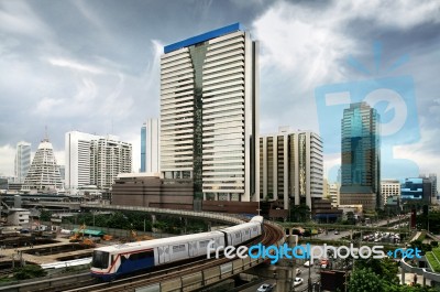 Skytrain In Bangkok Stock Photo