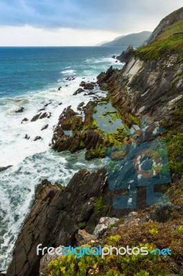 Slea Head In Dingle Peninsula Stock Photo