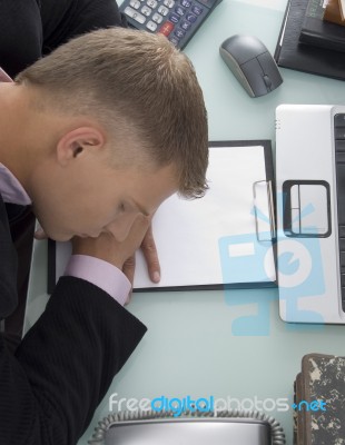 Sleeping Young businessman Stock Photo