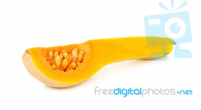 Slice Butternut Squash Isolated Stock Photo