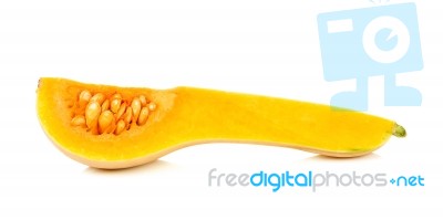 Slice Butternut Squash Isolated Stock Photo