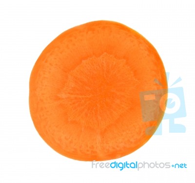 Slice Carrot Isolated On A White Background Stock Photo