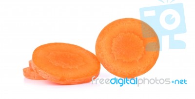 Slice Carrot Isolated On A White Background Stock Photo