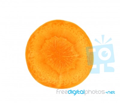 Slice Carrot Isolated On A White Background Stock Photo