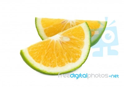 Slice Citrus Sinensis Isolated Stock Photo