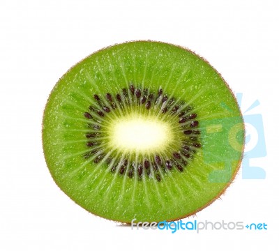 Slice Kiwi Fruit Isolated On A White Background Stock Photo