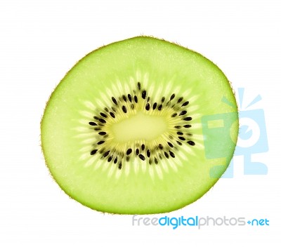 Slice Kiwi Fruit Isolated On A White Background Stock Photo