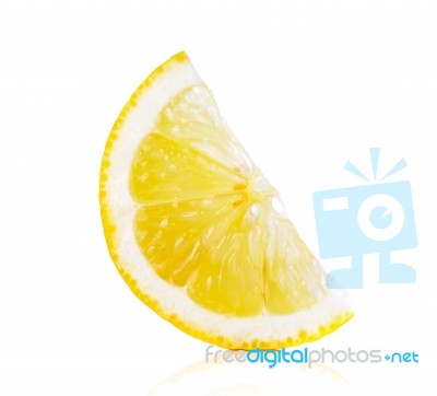 Slice Lemon Isolated On The White Background Stock Photo