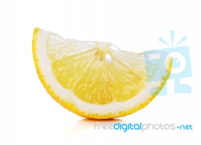 Slice Lemon Isolated On The White Background Stock Photo