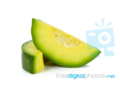 Slice Of Avocado Isolated Stock Photo