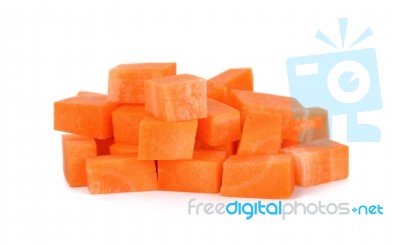 Slice Of Carrot Isolated On The White Background Stock Photo