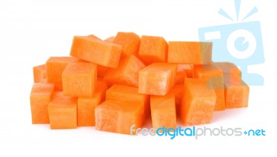 Slice Of Carrot Isolated On The White Background Stock Photo