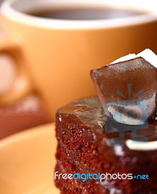 Slice Of Chocolate Cake Stock Photo