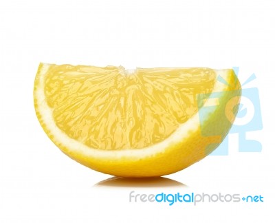 Slice Of Lemon Isolated On White Background Stock Photo