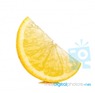 Slice Of Lemon Isolated On White Background Stock Photo