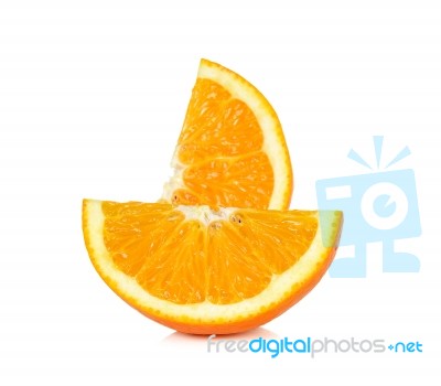 Slice Of Orange Fruit Isolated Stock Photo