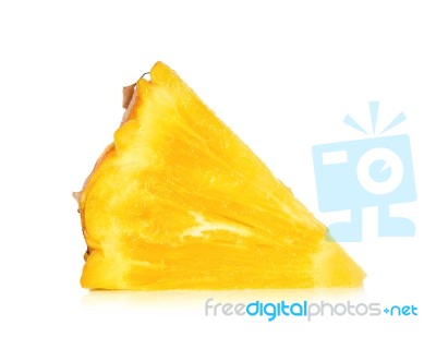 Slice Of Pineapple Isolated Stock Photo