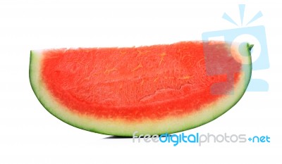 Slice Of Water Melon On A White Background Stock Photo