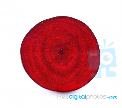 Slice Red Beetroot On A White Background Stock Photo