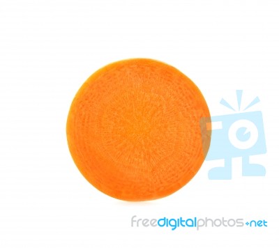 Slice With Carrot Isolated On The White Background Stock Photo