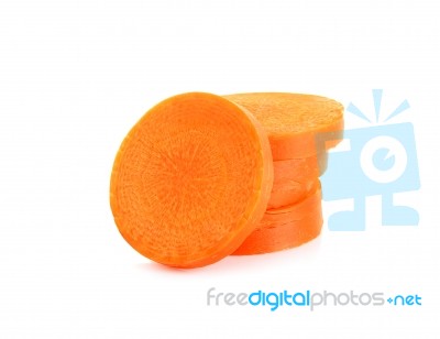 Slice With Carrot Isolated On The White Background Stock Photo