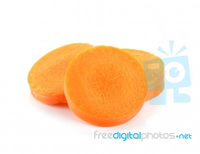 Slice With Carrot Isolated On The White Background Stock Photo