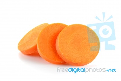 Slice With Carrot Isolated On The White Background Stock Photo