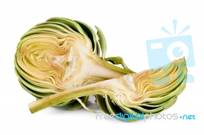 Sliced Artichoke Isolated On The White Background Stock Photo