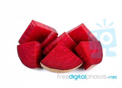 Sliced Beetroot Isolated On The White Background Stock Photo