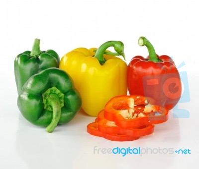 Sliced Bell Pepper Stock Photo