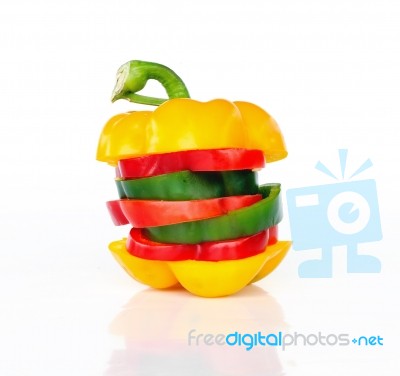 Sliced Bell Pepper Stock Photo