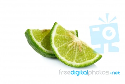 Sliced Bergamot Isolated On The White Background Stock Photo