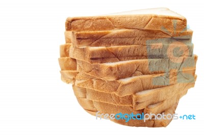 Sliced Bread Stack Isolated Stock Photo