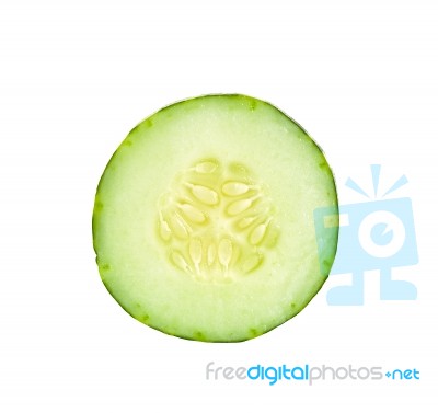 Sliced Cucumber Isolated On White Stock Photo