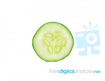 Sliced Cucumber Isolated On White Background Stock Photo