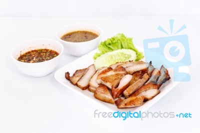 Sliced Grilled Pork Stock Photo