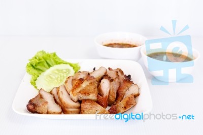 Sliced Grilled Pork Stock Photo