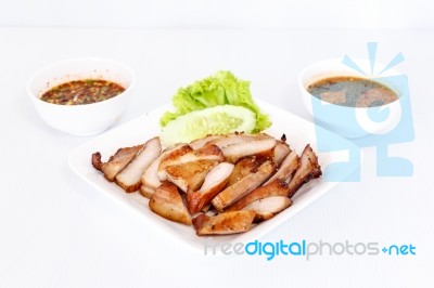 Sliced Grilled Pork Stock Photo