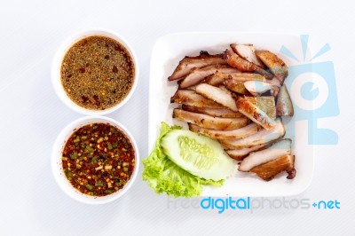 Sliced Grilled Pork Stock Photo