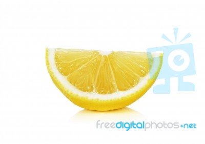 Sliced Of Lemon Isolated On The White Background Stock Photo