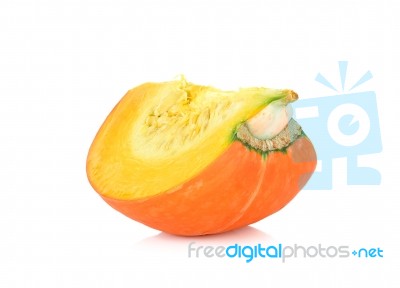 Sliced Pumpkin Isolated On The White Stock Photo