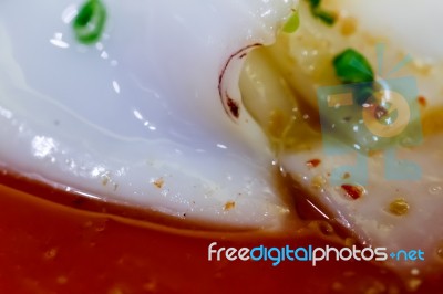 Sliced Raw Squid Stock Photo