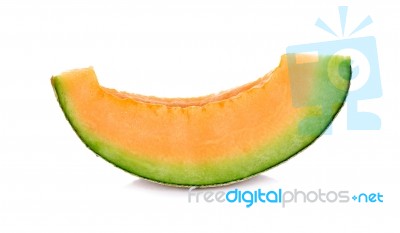 Slices Melon Isolated On The White Background Stock Photo