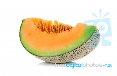 Slices Melon Isolated On The White Background Stock Photo